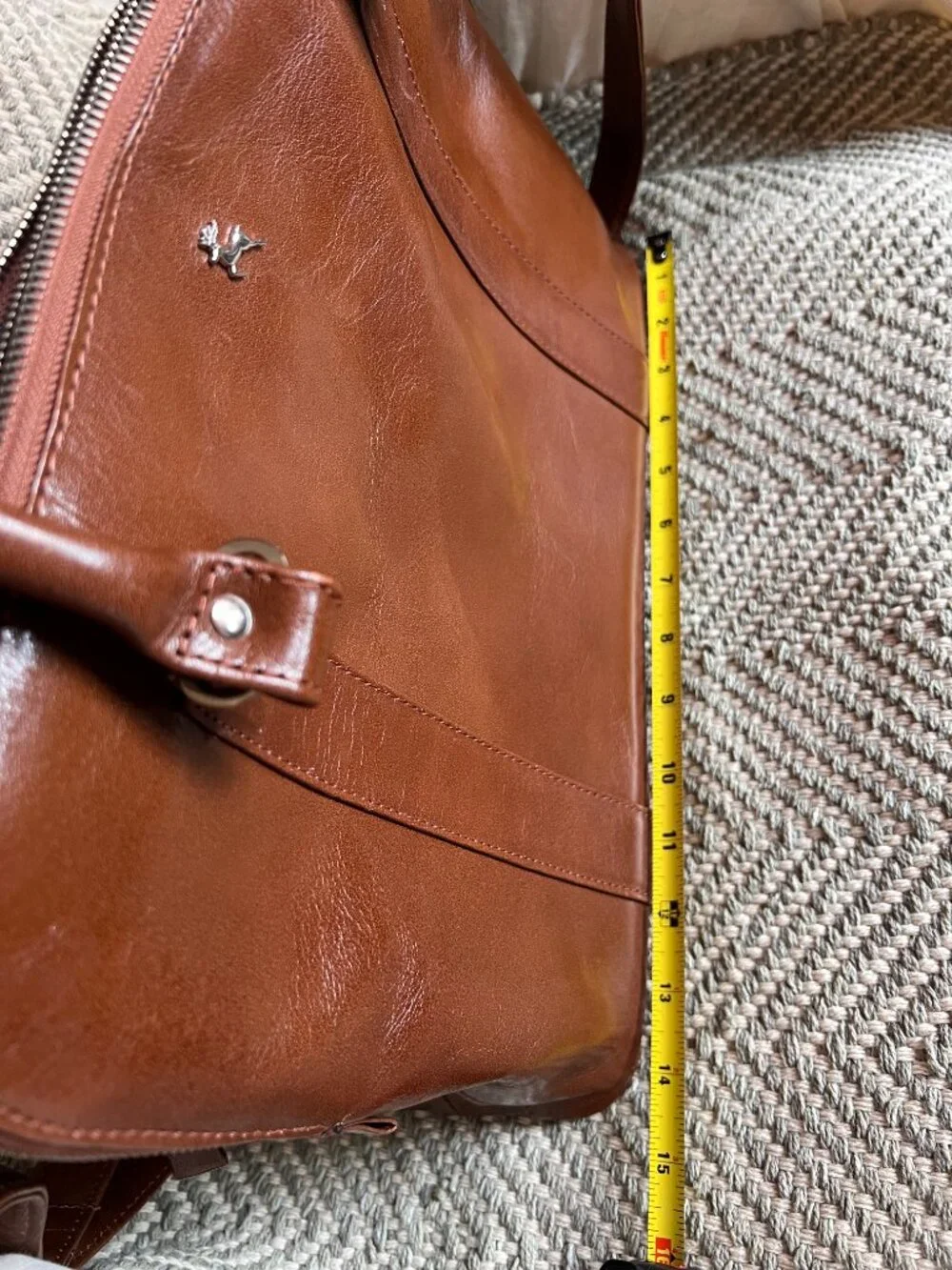 Ashwood Cognac Brown Smooth Leather Satchel Handbag Briefcase Tote Crossbody